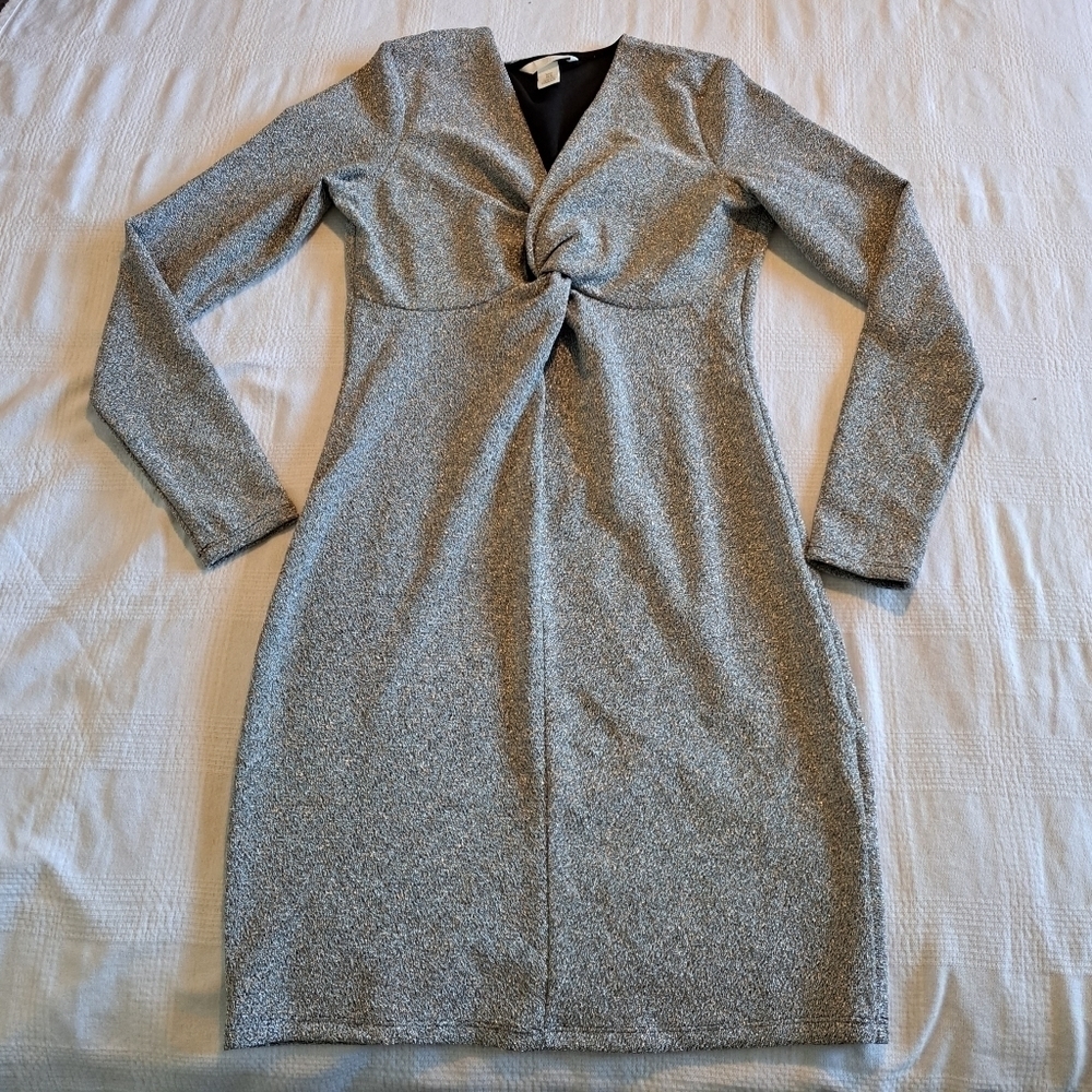 H & M women's sparkly silver size Medium dress, perfect for New Year's Eve